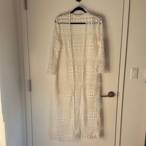 H&M White Crochet Lace Coachella coverup